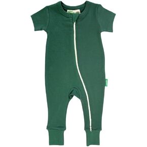 PARADE unisex-baby, Organic, One Piece Outfit, Essential Basics '2-Way' Zip Romper - Short Sleeve, Caramel, 6-12 Months