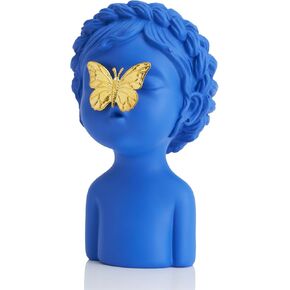 Cute Butterfly Girl Bust Statue Decor, Gifts for New Mom, Baby Shower, Gender Reveal, Mom to Be Mothers Day Birthday Gift for Bedroom Dresser Decor, Black and Gold Decor