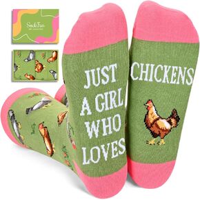 sockfun Funny Chicken Gifts for Chicken lovers Rooster Gifts Girls, Novelty Chicken Socks for Women Rooster Socks Chicken Leg