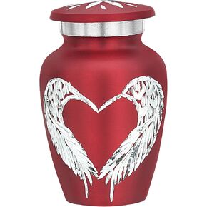 Keepsake Company White Small Urns for Human Ashes - Angel Wings Mini Urns for Human Ashes - Cremation Keepsakes urns for Ashes - Ash Holders for Human Ashes – Urn -ERN - Tiny Urns for Men (Single)