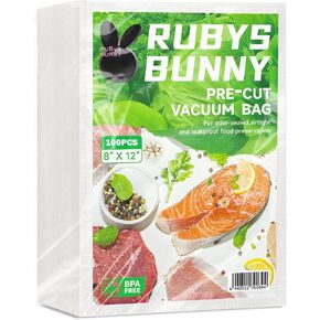 RUBYS BUNNY® 200Pcs 6" x 10" Vacuum Sealer Bags Compatible with RUBYS BUNNY® Vacuum Sealer Machine and More Brand Vacuum Sealer Machine