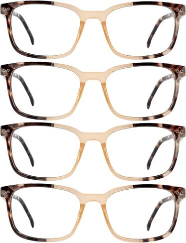 4 Packs Reading Glasses for Women Large Readers with Spring Hinges 1.0 1.25 1.5 1.75 2.0 to 4.0 in Saudi Arabia