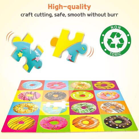 SYNARRY 6 Pack Wooden Jigsaw Puzzles for Kids Ages 2-5 Years Old, 9 Pieces Toddlers Animal Puzzles, Educational Preschool Learning Toys for Children Boys and Girls, Best Kids Puzzle Toys & Gifts in Kuwait