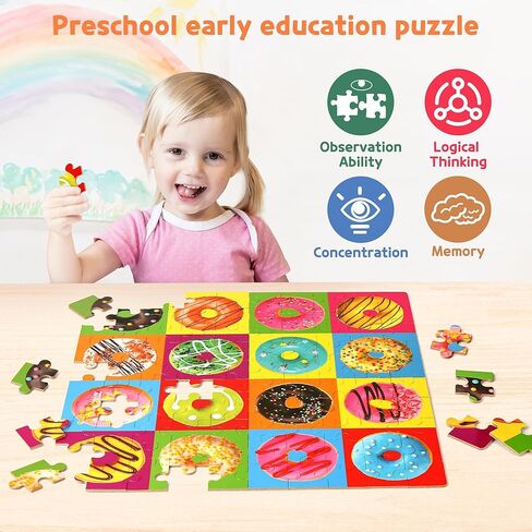 SYNARRY 6 Pack Wooden Jigsaw Puzzles for Kids Ages 2-5 Years Old, 9 Pieces Toddlers Animal Puzzles, Educational Preschool Learning Toys for Children Boys and Girls, Best Kids Puzzle Toys & Gifts in Kuwait