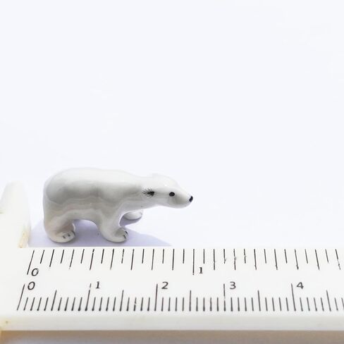 Polar Bear Micro Tiny Dollhouse Figurines Ceramic Hand Painted Animals Collectible Small Gift Home Garden Decor (Polar) in Kuwait