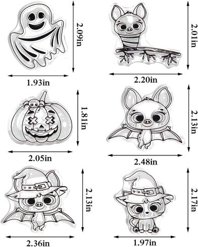 Hying Halloween Pumpkins Ghost Clear Stamps for Card Making, Halloween Bats Rubber Stamps Spider Witch Cat Transparent Stamp Seal for Crafting DIY Scrapbooking Photo Album Decorations in Saudi Arabia