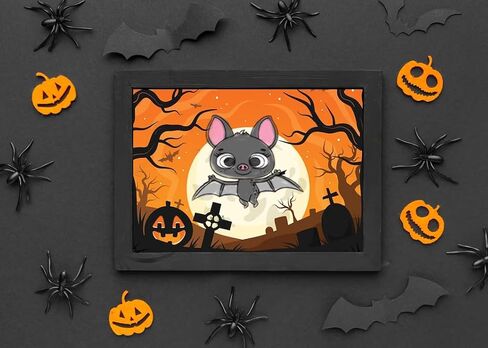 Hying Halloween Pumpkins Ghost Clear Stamps for Card Making, Halloween Bats Rubber Stamps Spider Witch Cat Transparent Stamp Seal for Crafting DIY Scrapbooking Photo Album Decorations in Saudi Arabia