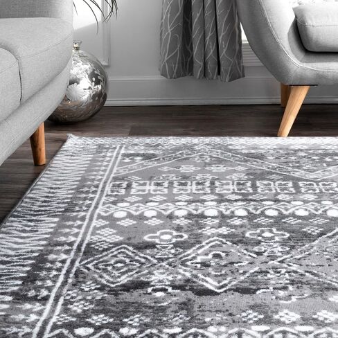 nuLOOM Transitional Moroccan Frances Area Rug, 5' x 8', Grey in Saudi Arabia
