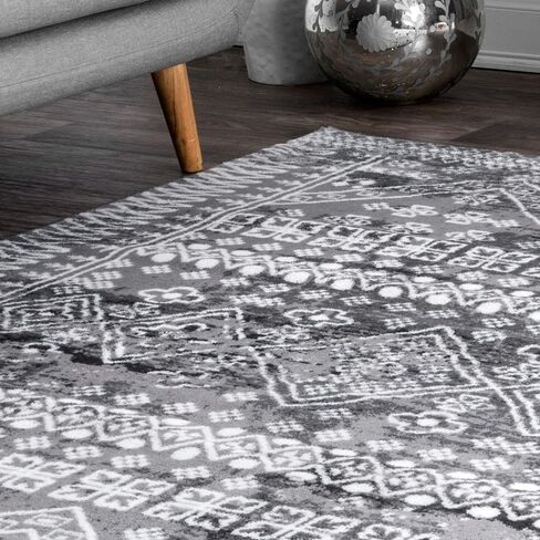 nuLOOM Transitional Moroccan Frances Area Rug, 5' x 8', Grey in Saudi Arabia