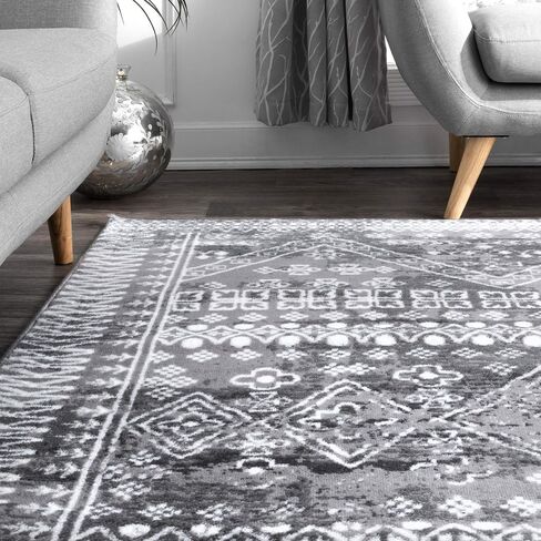 nuLOOM Transitional Moroccan Frances Area Rug, 5' x 8', Grey in Saudi Arabia