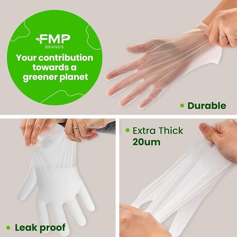 Fit Meal Prep 100/200 / 600/2000 Pack Compostable Food Prep Gloves Biodegradable Gloves, Cooking Gloves Food Safe Gloves in Saudi Arabia