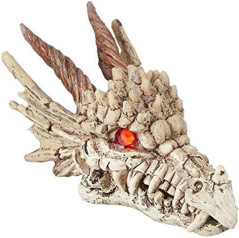 ديكور حوض السمك Penn-Plax Deco-Replicas Dragon Skull Gazer - آمن لخزانات أسماك المياه العذبة والمياه المالحة - صغير in Saudi Arabia