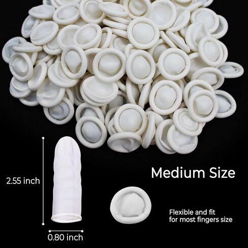 قفازات أصابع متوسطة الحجم - أكمام أصابع من اللاتكس للاستعمال مرة واحدة لمنع قضم الأظافر، واقيات أصابع للتقليم، صناعة يدوية، تطبيق صناعي 150 قطعة (أسود) in Kuwait