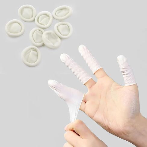 قفازات أصابع متوسطة الحجم - أكمام أصابع من اللاتكس للاستعمال مرة واحدة لمنع قضم الأظافر، واقيات أصابع للتقليم، صناعة يدوية، تطبيق صناعي 150 قطعة (أسود) in Kuwait