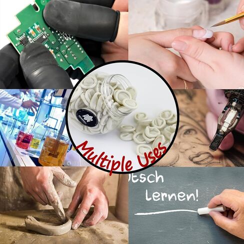 قفازات أصابع متوسطة الحجم - أكمام أصابع من اللاتكس للاستعمال مرة واحدة لمنع قضم الأظافر، واقيات أصابع للتقليم، صناعة يدوية، تطبيق صناعي 150 قطعة (أسود) in Kuwait