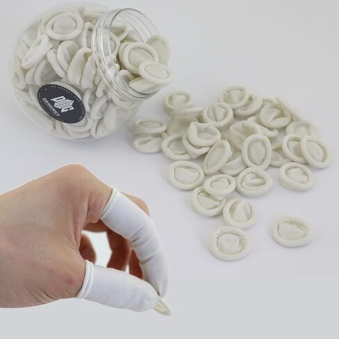 قفازات أصابع متوسطة الحجم - أكمام أصابع من اللاتكس للاستعمال مرة واحدة لمنع قضم الأظافر، واقيات أصابع للتقليم، صناعة يدوية، تطبيق صناعي 150 قطعة (أسود) in Kuwait