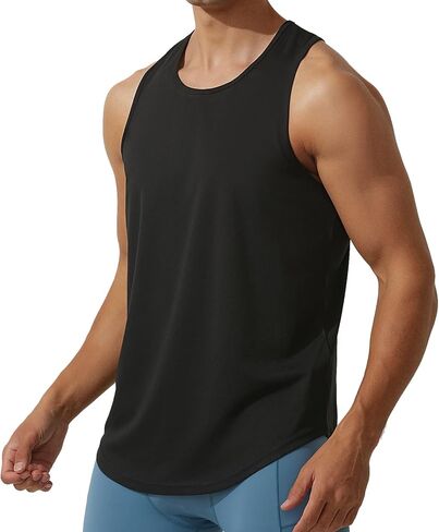 Wowcarbazole Men's Workout Tank Tops Quick Dry Gym Tees Bodybuilding Training Fitness Sleeveless Muscle Tank Shirts in Saudi Arabia