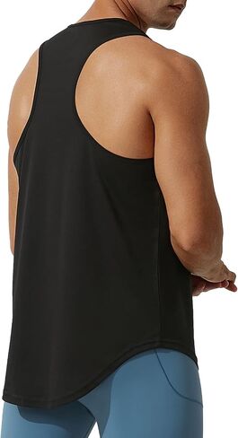 Wowcarbazole Men's Workout Tank Tops Quick Dry Gym Tees Bodybuilding Training Fitness Sleeveless Muscle Tank Shirts in Saudi Arabia