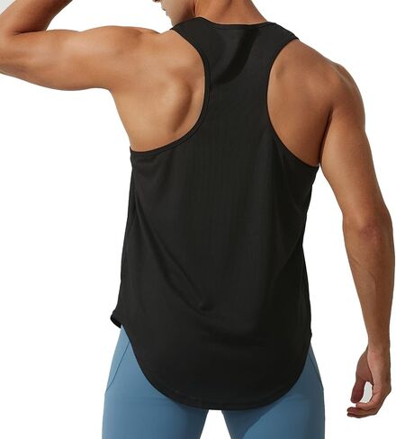 Wowcarbazole Men's Workout Tank Tops Quick Dry Gym Tees Bodybuilding Training Fitness Sleeveless Muscle Tank Shirts in Saudi Arabia