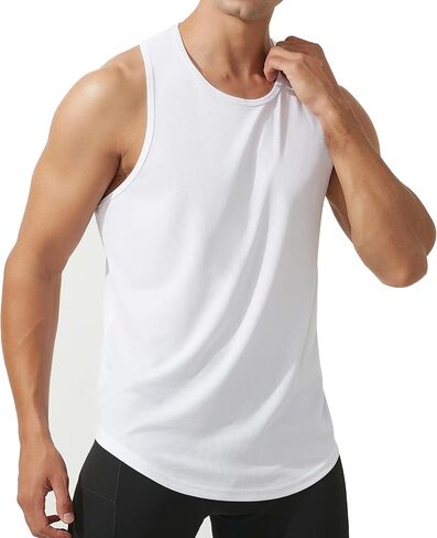 Wowcarbazole Men's Workout Tank Tops Quick Dry Gym Tees Bodybuilding Training Fitness Sleeveless Muscle Tank Shirts in Saudi Arabia