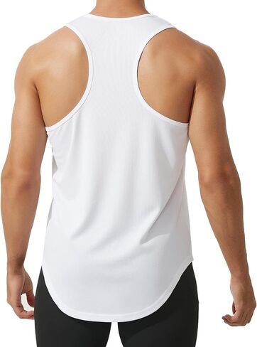 Wowcarbazole Men's Workout Tank Tops Quick Dry Gym Tees Bodybuilding Training Fitness Sleeveless Muscle Tank Shirts in Saudi Arabia
