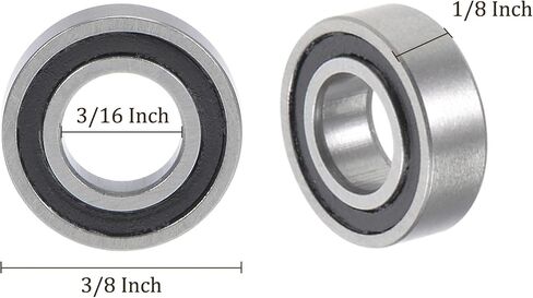 10pcs Deep Groove Ball Bearings - [1/2 Inch x 3/4 Inch x 5/32 Inch] Chrome Steel Balls for Motors Machine Tool Gearboxes Bearing Use, Double Seal ABEC3 in Saudi Arabia