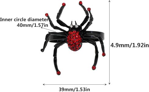 مجموعة من 6 حلقات منديل من الألماس العنكبوتي، حلقات منديل سوداء، حلقات منديل، حامل من سبيكة معدنية، حامل حلقة منديل لتزيين طاولات الهالوين، مستلزمات حفلات الطعام ﻿ (أسود) in Kuwait