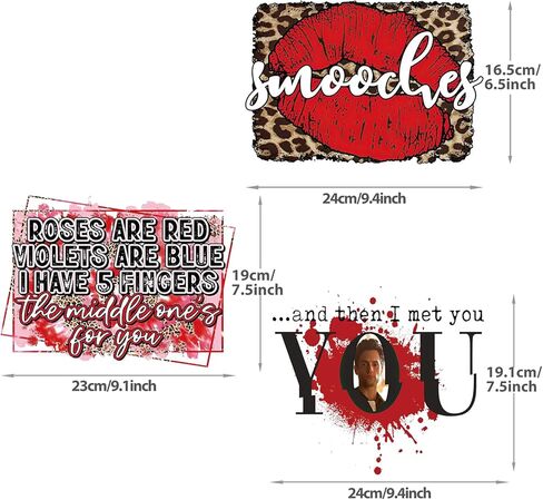 Valentine's Day Iron on Patches for Clothing, 6 Sheets Heat Transfer Decals Valentine's Day Iron on Transfers Stickers Love Hearts Iron on Appliques for Pillow Covers T-Shirt Jackets Hoodies DIY Decor in Kuwait