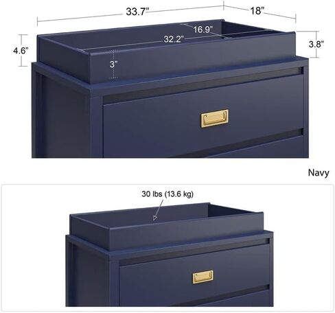 خزانة ملابس للأطفال باللون الأبيض من ليتل سيدز مونارك هيل هافن، 3 أدراج، in Kuwait