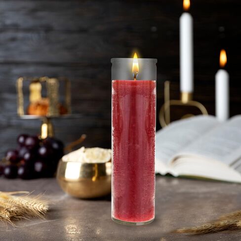 Mega Candles 3 pcs Unscented White 7 Day Devotional Prayer Glass Container Candle, Premium Wax Candles 2 Inch x 8 Inch, Great for Sanctuary, Vigils, Prayers, Blessing, Religious & More in Kuwait