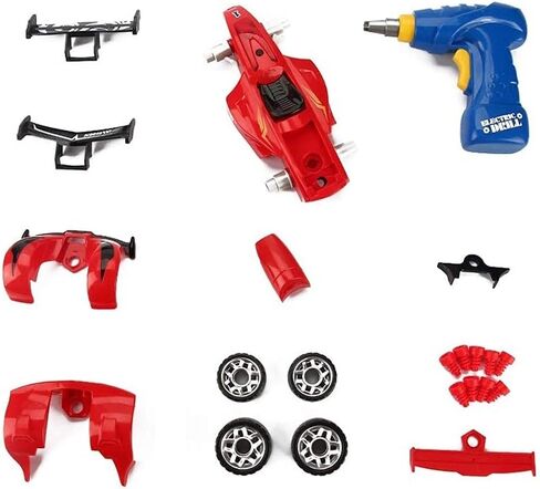 ألعاب بناء بوب جو تيك أبارت لعبة سباق السيارات 30 قطعة مع أصوات وأضواء واقعية - قم ببناء مجموعة السيارة الخاصة بك باستخدام أداة الحفر الكهربائية للأولاد بعمر 3 سنوات (4 براغي احتياطية متضمنة) in Kuwait