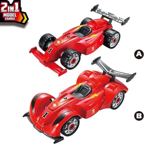 ألعاب بناء بوب جو تيك أبارت لعبة سباق السيارات 30 قطعة مع أصوات وأضواء واقعية - قم ببناء مجموعة السيارة الخاصة بك باستخدام أداة الحفر الكهربائية للأولاد بعمر 3 سنوات (4 براغي احتياطية متضمنة) in Kuwait