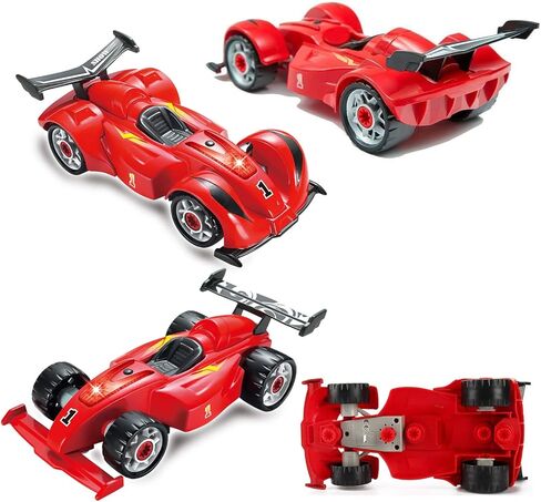 ألعاب بناء بوب جو تيك أبارت لعبة سباق السيارات 30 قطعة مع أصوات وأضواء واقعية - قم ببناء مجموعة السيارة الخاصة بك باستخدام أداة الحفر الكهربائية للأولاد بعمر 3 سنوات (4 براغي احتياطية متضمنة) in Kuwait