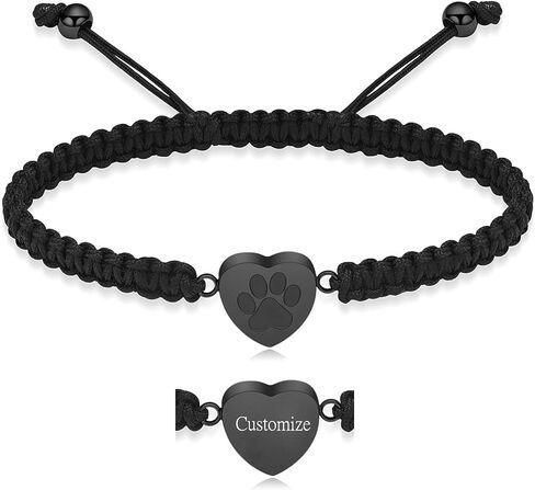 zeqingjw Urn Bracelet for Pets Ashes Heart Cremation Bangle Bracelet Pet Cremation Jewelry for Ashes for Dog/Cat Paw Print Memorial Keepsake Ash Jewelry for Men Women in Saudi Arabia