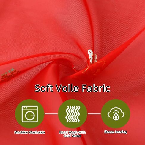 ستائر Youleyar Snowflake Christmas Voile الشفافة، طباعة رقائق فضية فاخرة، زوج معالجة برونزي معدني لتزيين نافذة العطلات، غرفة المعيشة، مجموعة من لوحتين باللون الأبيض 52Wx84L in Saudi Arabia