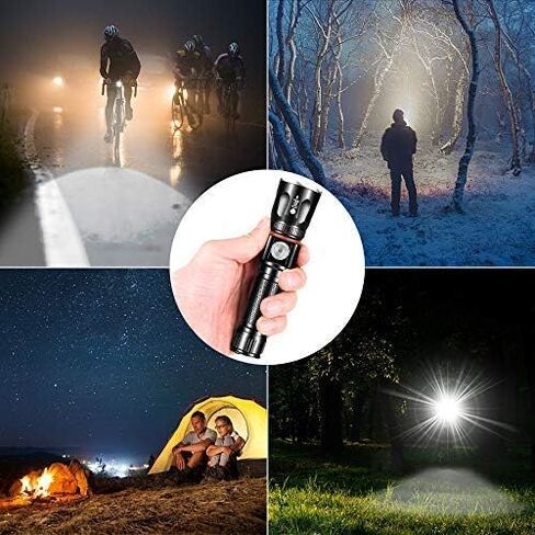 Tactical Flashlight Rechargeable, High Lumens Led Flashlights Handheld-Magnetic Base, Super Bright, Zoomable, Water-Resistance, 4 Modes, Powerful Flash Light for Camping, Hiking and Emergence in Saudi Arabia