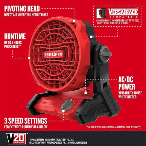 CRAFTSMAN V20 Battery and Charger, for Power Tool Kits and Outdoor Tools, 4.0 Ah, Lithium Ion Battery (CMCB204-CK) in Saudi Arabia