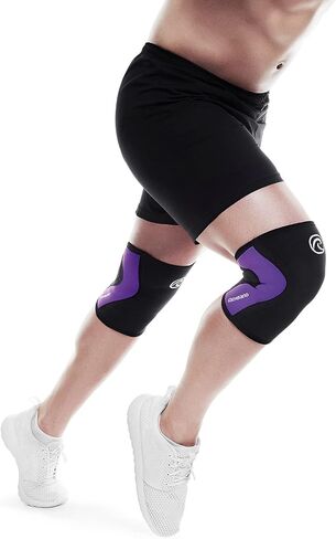 Rehband Knee Sleeve 3mm Neoprene, Lightweight Knee Brace for Endurance and Ball Sports, Unisex Compression Starter Knee-Sleeves, Breathable Running Knee Support, Colour:Black - 1 Pair, Size:Large in Saudi Arabia