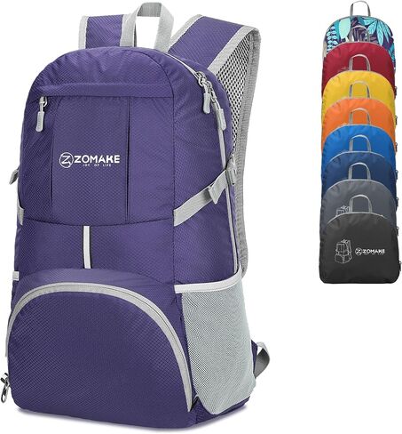 ZOMAKE Lightweight Packable Backpack 35L - Light Foldable Backpacks Water Resistant Collapsible Hiking Backpack - Compact Folding Day Pack for Travel Camping(Sliver Grey) in Saudi Arabia