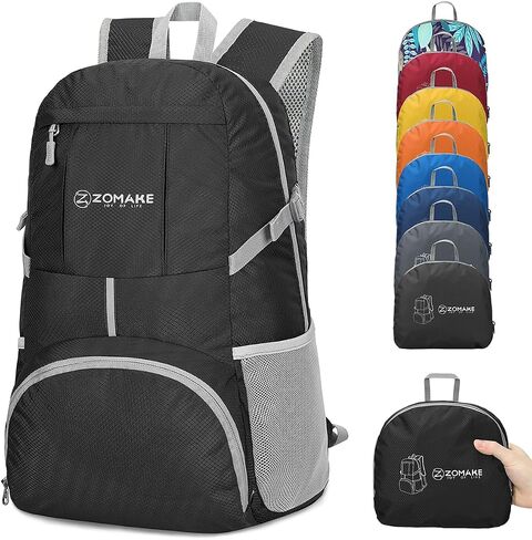 ZOMAKE Lightweight Packable Backpack 35L - Light Foldable Backpacks Water Resistant Collapsible Hiking Backpack - Compact Folding Day Pack for Travel Camping(Sliver Grey) in Saudi Arabia