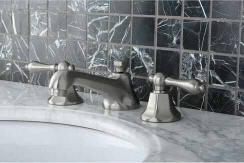Kingston Brass KS4467AL 8 in. Widespread Bathroom Faucet, Brushed Brass in Saudi Arabia