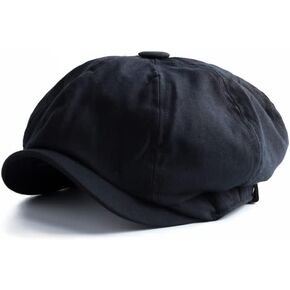British Style Newsboy Hats for Men Male Spring Summer Vintage Octagonal Flat Cap Ivy Caps Cabbie Driver Beret Black