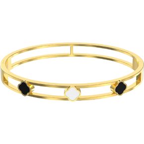 Bijou & Bling Gold Clover Bracelet- Four Leaf Clover Bracelet Gold- Flower Bracelet