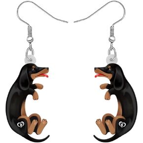 RAIDIN Acrylic Lovely Dachshund Dog Dangle Drop Earrings Jewelry for Women Girls Cute Puppy Pets Hook Earrings Gifts for Dog Lovers Charms