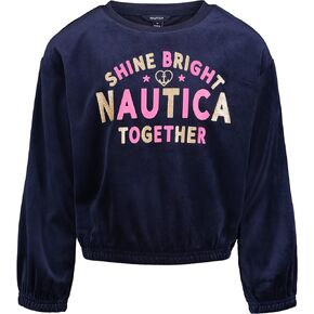سويت شيرت Nautica للفتيات من الصوف بفتحة رقبة دائرية