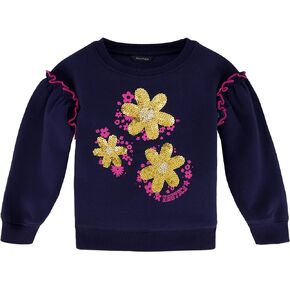 Nautica Girls' Fleece Popover Crewneck Sweatshirt