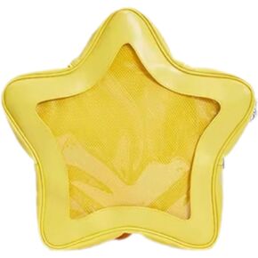 KPHU Kawaii Backpack for Women Aesthetic Cute Yellow Star-shaped PU ITA Bag Y2K