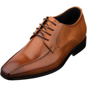 TOTO Men's Invisible Height Increasing Elevator Shoes - Premium Leather Formal Dress Shoes - 2.2 Inches Taller