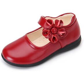Yu He Toddler Little Big Girls Flower Girl Dress Princess Ballet Dance Mary Jane Flat Shoes