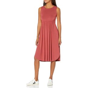 Amazon Essentials Women's Jersey Sleeveless Gathered Midi Dress (Previously Daily Ritual) in Kuwait